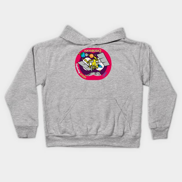 Hyabusa 2 Exploring Ryugu: The Arrival Logo Kids Hoodie by Spacestuffplus